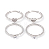 Heart 304 Stainless Steel Finger Ring Set for Women RJEW-C086-30-P-2