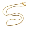 1mm Rack Plating Brass Snake Chain Adjustable Slider Necklaces for Women Men MAK-L044-38G-1