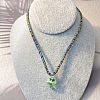 Autumn Handmade Lampwork Mushroom Pendant Braided Cotton Cord Necklaces for Women WGEED32-04-1