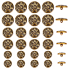 30Pcs 3 Style Alloy Shank Buttons FIND-CA0004-77AG-1