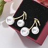 Brass Cherry Stud Earrings EJEW-R016-12G-3