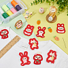 Fingerinspire 36Pcs 9 Styles Easter Rabbit & Carrot Yarn Knitted Appliques PATC-FG0001-76-4