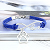 Infinity & Paw Print & Word Love Alloy with Suede Cord Charm Bracelets FS-WG0006A-04-1