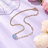 Electroplated Natural Quartz Hexagon Prism Pendant Necklaces NJEW-JN04996-02-3