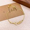 Zinc Alloy Pave Rhinestone Glass & Cat Eye Box Chain Slider Bracelets WG18DF5-01-1