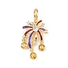 Brass Micro Pave Cubic Zirconia Pendants Bails KK-H524-01G-02-1