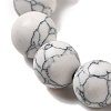 12.5mm Round Synthetic Howlite Braided Bead Bracelets for Women Men BJEW-C060-01I-2