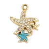 Alloy Rhinestone Pendants RB-CBA332B-06G-1