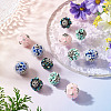12Pcs 4 Styles Handmade Resin Indonesia Round Beads IPDL-TA0001-06-5