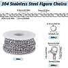 304 Stainless Steel Figaro Chains Chains FIND-SC0012-50B-P-2