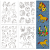 4 Sheets 11.6x8.2 Inch Stick and Stitch Embroidery Patterns DIY-WH0455-155-1