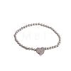 Brass Micro Pave Clear Cubic Zirconia Beaded Stretch Bracelets for Women FS-WG5260F-26-2
