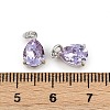Teardrop Brass Glass Charms KK-L240-06P-01-3