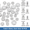 Unicraftale 40Pcs 4 Style 316 Surgical Stainless Steel Spacer Beads RB-UN0001-07-3