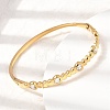 304 Stainless Steel Pave Clear Cubic Zirconia Heart Hinged Cuff Bangles for Women SA-CBAF851-03G-2