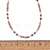 Natural Rhodonite Faceted Round Beaded Necklaces NJEW-JN06430-04-4