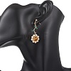Flower 304 Stainless Steel Cubic Zirconia Dangle Stud Earrings EJEW-TA00800-01-3