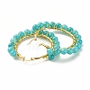 Natural Jade Beaded Hoop Earrings for Women EJEW-C003-03E-RS-2