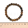 Natural Tiger Eye Round Beaded Stretch Bracelets BJEW-F203-04-4