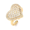 Brass Micro Pave Cubic Zirconia Cuff Open Rings RJEW-F204-07B-G01-2