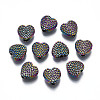 Rack Plating Rainbow Color Alloy Beads PALLOY-S180-342-1