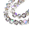 Electroplate Transparent Glass Beads Strands X-EGLA-N002-29-C01-3