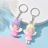 2Pcs 2 Style Angel Shape PVC Pendants Keychains KEYC-JKC00685-2