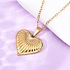 Heart 304 Stainless Steel Pendant Necklaces NJEW-H059-18G-2