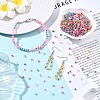 80G 8 Colors Two Tone Inside Colours Transparent Glass Seed Beads SEED-YW0003-18-5