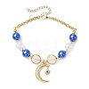 Round Glass & Acrylic Beaded Bracelets BJEW-JB10695-1