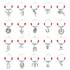 20Pcs 20 Style Cowboy Theme Alloy Wine Glass Charms with Glass Beads AJEW-BC0003-77-1