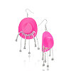 Hat Plastic & Rhinestone Dangle Earrings FS-WGEAF56-05-1