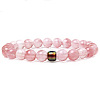 Watermelon Stone Glass Round Beaded Stretch Bracelets ZO4749-5-1