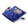 Flower Pattern Satin Jewelry Packing Pouches PW-WG90050-04-2