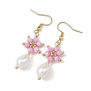 Anti-Tarnish Electroplate Bicone Glass Pearl Teardrop Beads Dangle Earrings EJEW-MZ00765-03-2