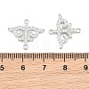 Brass Micro Pave Clear Cubic Zirconia Connector Charms CU-CBA7BFE-03D-P-3