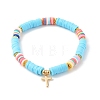 Polymer Clay Heishi Beads Stretch Bracelets Sets for Valentine's Day BJEW-JB06298-01-2