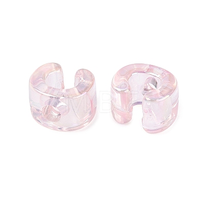 UV Plating Transparent Acrylic European Beads OACR-M027-02C-01-1