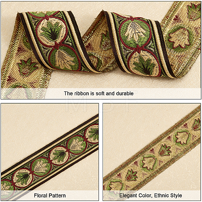 Ethnic Style Embroidery Polyester Ribbons OCOR-WH0070-18-1