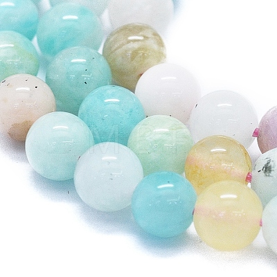 Natural Amazonite and Opal Beads Strands G-E561-20-6mm-1