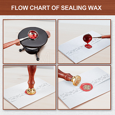 Brass Wax Seal Stamp with Handle AJEW-WH0184-1030-1