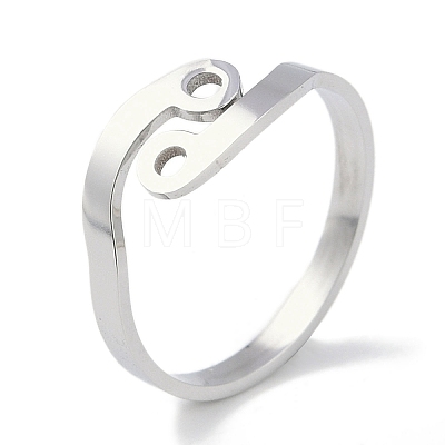 Non-Tarnish Constellations 304 Stainless Steel Open Cuff Ring for Women RJEW-L122-001P-12-1