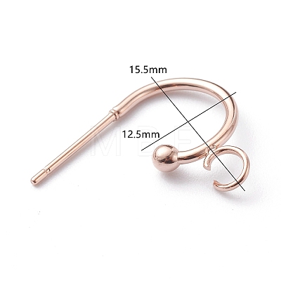 304 Stainless Steel Half Hoop Earrings STAS-Z028-B02-RG-1