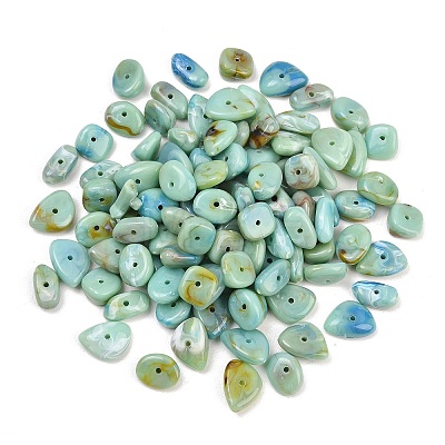 Two Tone Opaque Acrylic Imitation Gemstone Beads OACR-T033-03B-1