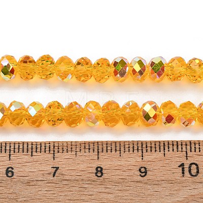 Electroplate Transparent Glass Beads Strands EGLA-A046-01B-07-1
