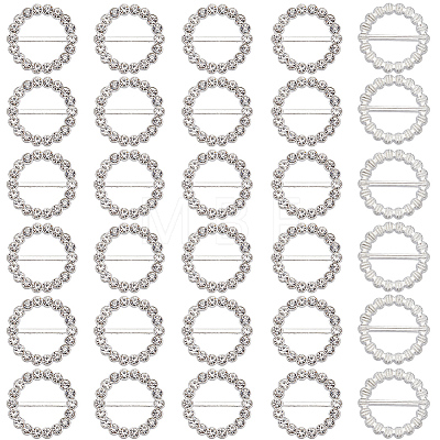 60Pcs Alloy Rhinestone Slider Buckles FIND-CY0001-93-1