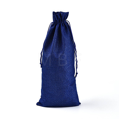 Rectangle Polyester Imitation Burlap Packing Pouches ABAG-N009-01A-07-1