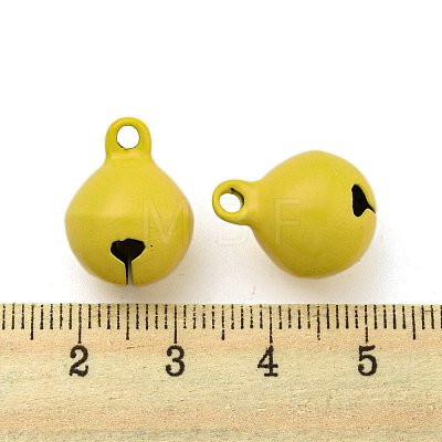 Spray Painted Brass Bell Pendants KK-G281-H11-1