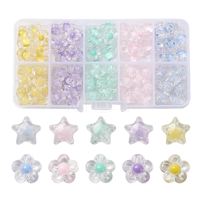 125Pcs 10 Style Transparent Acrylic Beads TACR-YW0001-38-1
