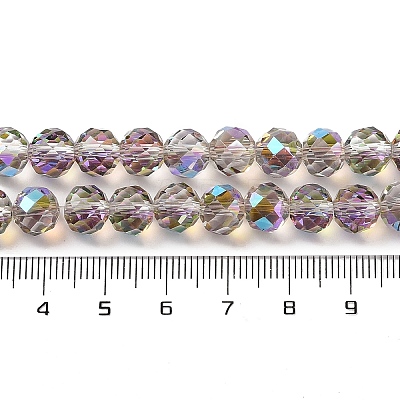 Half Rainbow Plated Electroplate Beads Strands EGLA-H104-08A-HR03-1